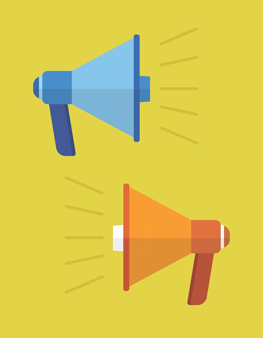 megaphone-2374502_1280 Loudspeakers illustration emphasizing sound projection and audio communication.